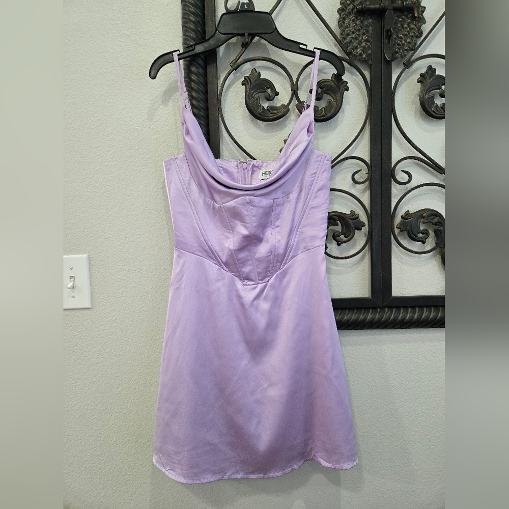 Heiress Beverly Hills Satin Cowl Neck Corset Mini Dress